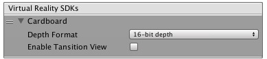 Cardboard-specific settings in VR SDK list