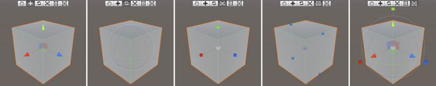 The Move, Scale, Rotate, Rect Transform and Transform Gizmos