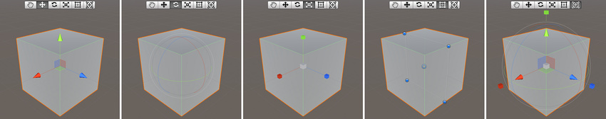 The Move, Rotate, Scale, Rect Transform and Transform Gizmos