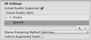 Enabling Virtual Reality Support through XR Settings