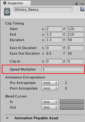 Speed Multiplier in the Inspector window