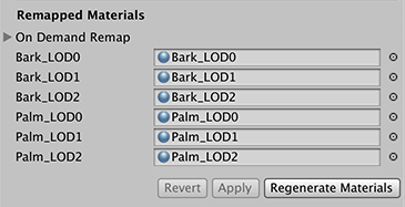 The Remapped Materials section