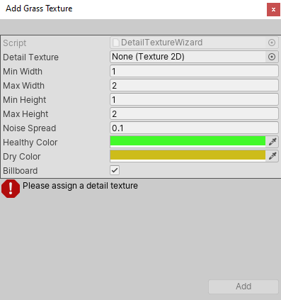 The Add Grass Texture window