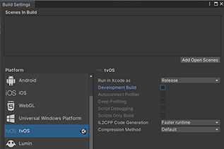 tvOS Build Settings