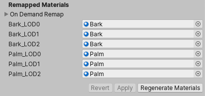 The Remapped Materials section