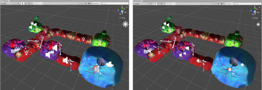 Left: icons in 3D mode. Right: icons in 2D mode.