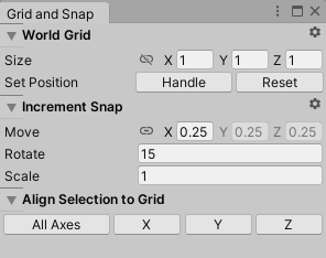 Grid and Snap settings