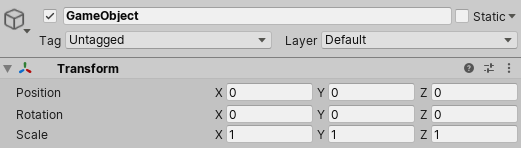 Empty GameObjects have a Transform component