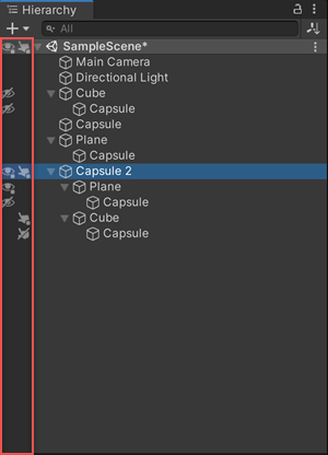 Scene visibility icons