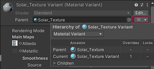 A Material Variant with a parent Material Variant and ancestor Material