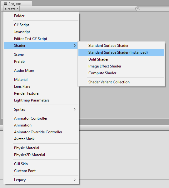 Adding the Standard Instanced Shader