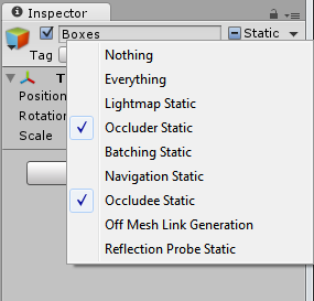 Marking an object for Occlusion