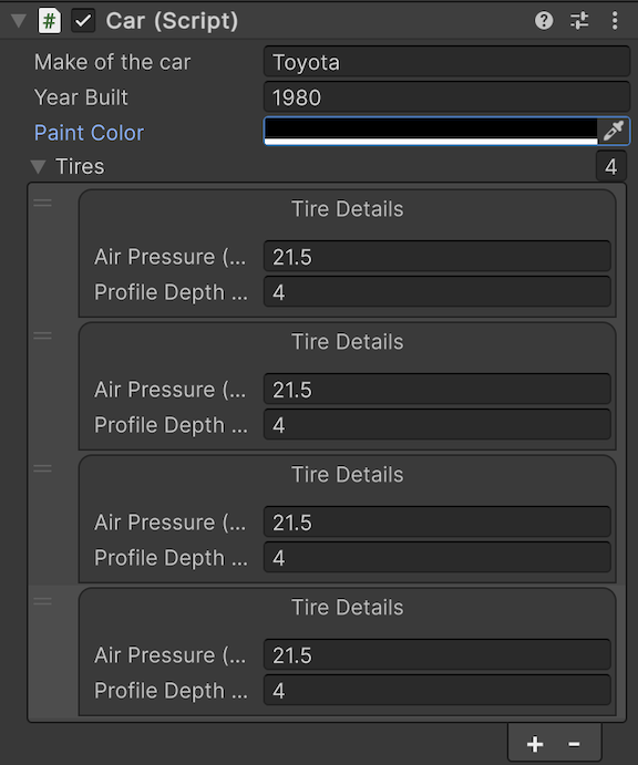 Inspector using a custom property drawer