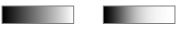 Left: A linear gradient. Right: How human eyes perceive that gradient (bright areas seem slightly brighter than they are according to numeric values). Note where the borders (which are exactly mid-grey) merge with the gradient in each image