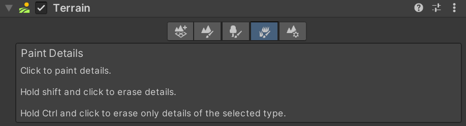 Paint Details in the Terrain Inspector