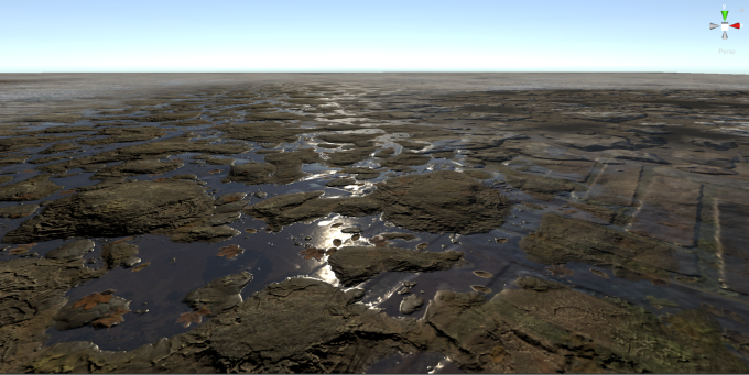 Terrain layers rendered with the Deferred rendering path