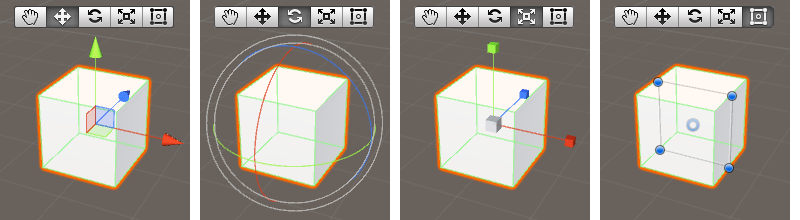 The Move, Scale, Rotate, and Rect Transform Gizmos