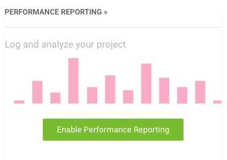 图 A：Unity Cloud Developer Dashboard 中的 Game Performance 选项