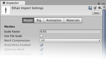 Import Settings 窗口