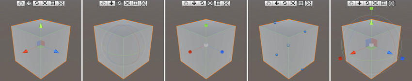 The Move, Rotate, Scale, Rect Transform and Transform Gizmos