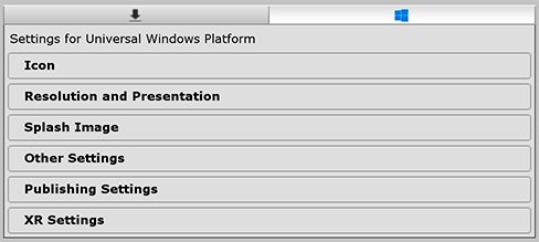 通用 Windows 平台的 Player 设置