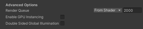 The Enable GPU Instancing option as it appears in the material Inspector.