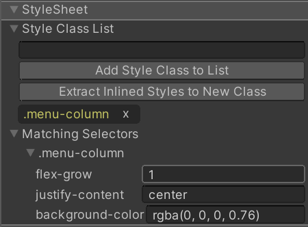 An example Matching Selectors