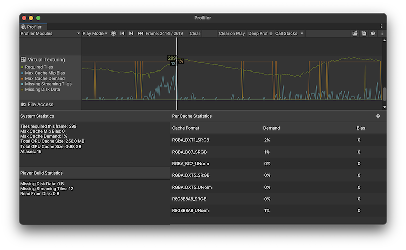 Virtual Texturing Profiler 模块