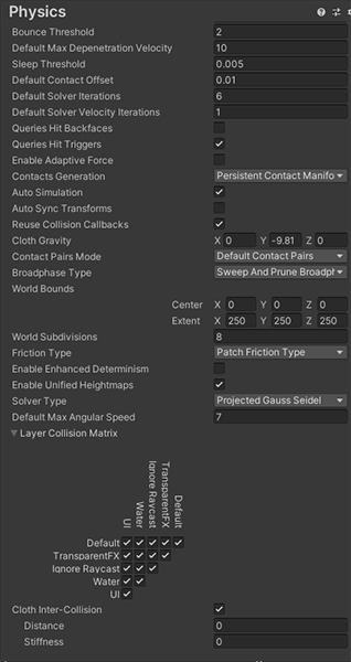 3D Physics 设置