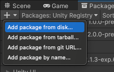 Add package from disk button