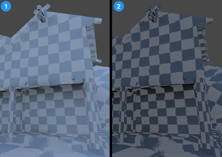 Comparison of Indirect Lightmaps with different exposure values