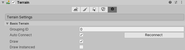 地形区块的地形设置 (Terrain Settings)