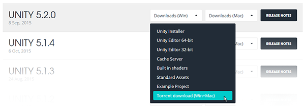 Descargando Unity vía un Torrent