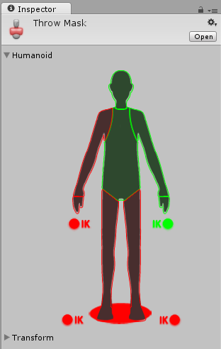 Definiendo un avatar mask utilizando el método de selección del cuerpo humanoide