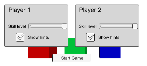 Un UI superpuesto renderizado sobre los objetos de la escena