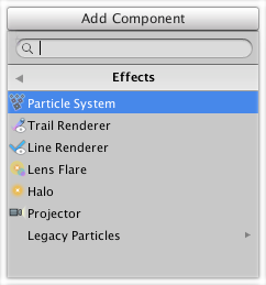 Los efectos visuales disponibles en el Editor de Unity