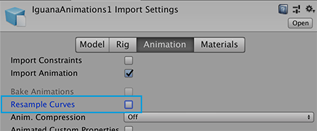 The Resample Curves option in the Animations tab