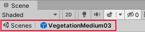 The breadcrumb bar at the top of the Scene view, visible when in Prefab Mode