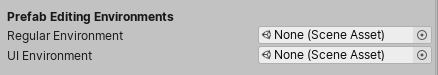 Prefab editing environment settings in the Editor Project Settings