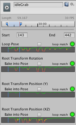 Loop Pose が正しく適合してるクリップの範囲