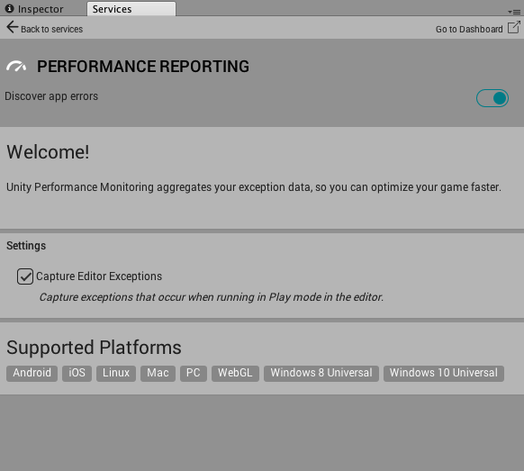 Services Dashboard