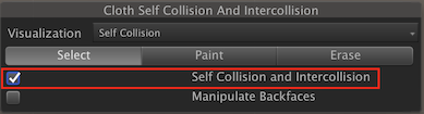 Self Collision and Intercollision チェックボックス