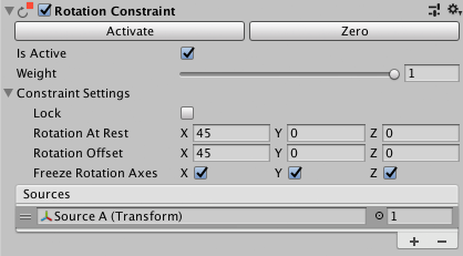 Rotation Constraintコンポーネント