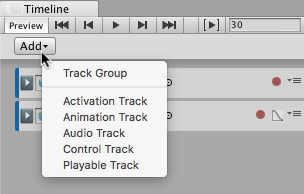 Add Track menu