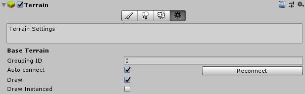 Terrain タイルの Terrain Settings