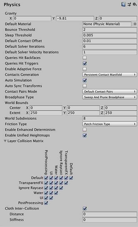 3D Physics設定