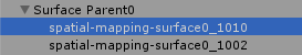 親のサーフェスゲームオブジェクトと子のサーフェスゲームオブジェクト