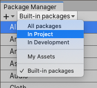 スコープを In Project に切り替えます