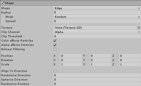 Edge モードに設定したときの Shape モジュール