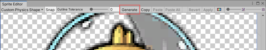  ** Generate** ボタンは Outline Tolerance スライダーの横にあります。